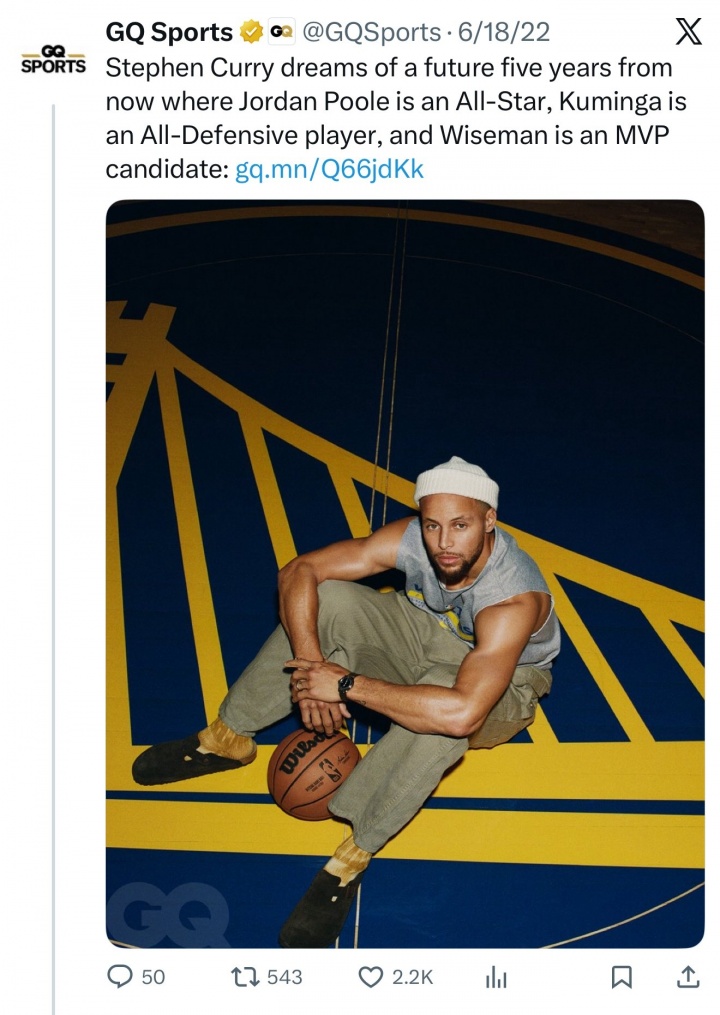 开云电脑版-全都让他失望！库里22年展望：普尔全明星 库明加防阵 怀斯曼MVP